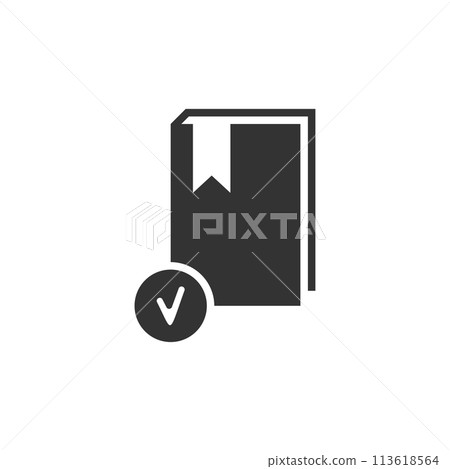 Selected book icon flat 113618564