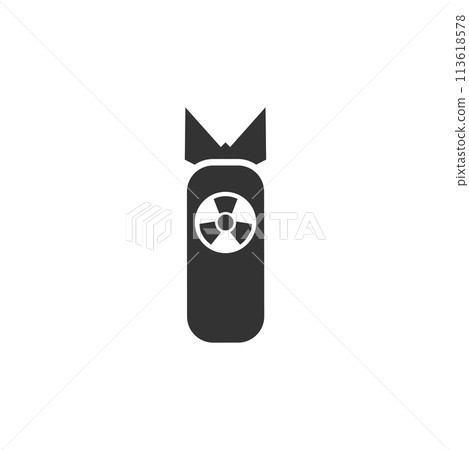 Nuclear bomb icon flat 113618578