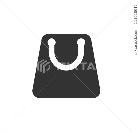 Shopping bag icon flat 113618612