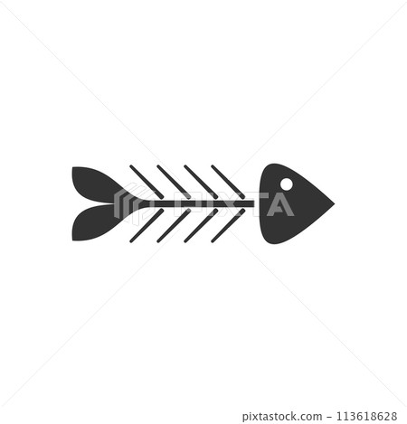 Fishbone icon flat Fishbone icon flat 113618628