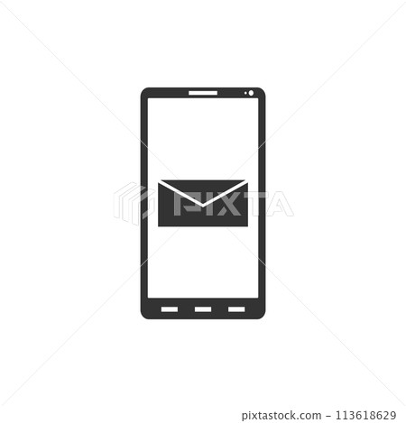 Smartphone email or sms icon flat Smartphone email or sms icon flat 113618629