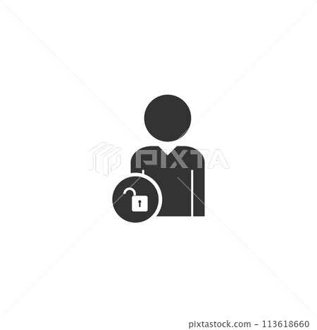 Person lock icon flat 113618660