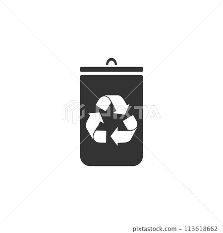 Trash bin icon flat Trash bin icon flat 113618662