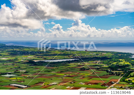 Okinawa Prefecture Miyakojima City Resort Island Heaven Summer Vacation Airplane Aerial Photography Miyako Airport Morning Clouds Shigira Resort 113619046