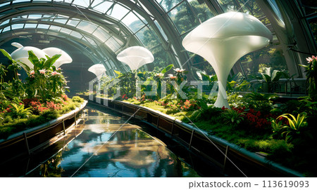 Exotic plants in greenhouse 113619093