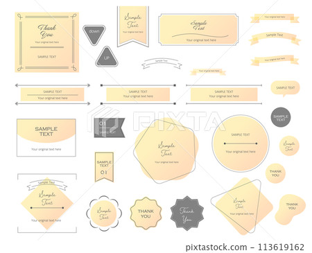 Simple and stylish ribbon frame set in yellow and orange 113619162