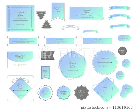 通風的幾何框架柔和的藍綠色 113619163
