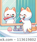 貓微笑著刷牙 113619802