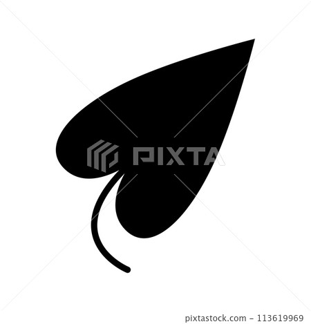 Caladium leaves icon. Tropical leaf of Caladium, isolated on a white background. Caladium leaves icon. Tropical leaf of Caladium, isolated on a white background. 113619969