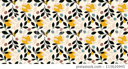 Organic illustration pattern background material 113620945
