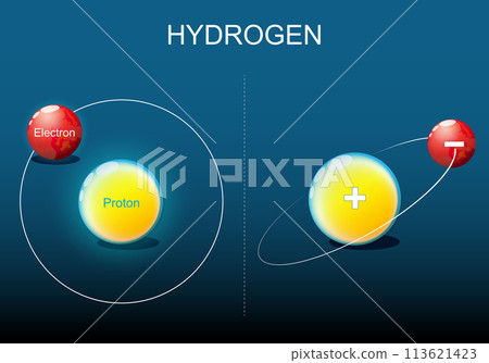 Hydrogen atom structure 113621423