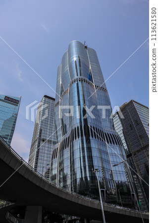 April 13 2024 a Modern business towers in Hong Kong 113621580