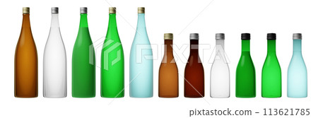 Sake No Label Mockup 3D Rendering 113621785