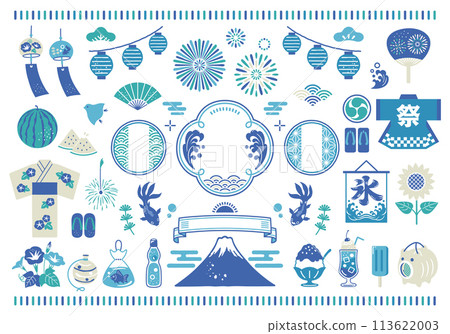 Summer Japanese style material and Japanese pattern frame 113622003