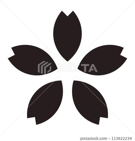 Sakura black silhouette icon shadow simple cherry blossom 113622239