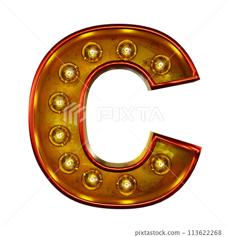 Light bulb alphabet letter C. Light bulb alphabet letter C. 113622268