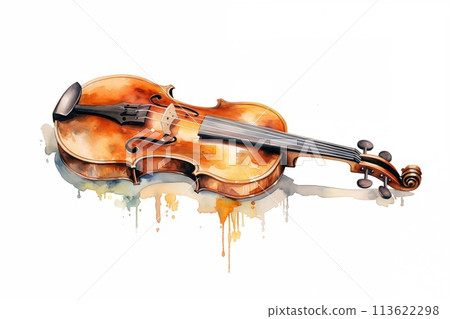violin watercolor by Generative AI 113622298