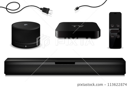 TV set-top box, soundbar and smart speaker TV set-top box, soundbar and smart speaker 113622874
