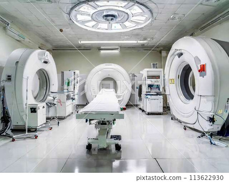 Highly advanced medical equipment: MRI examination room 113622930