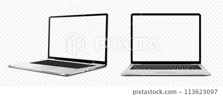 Laptop computer with transparent screen on transparent background Laptop computer with transparent screen on transparent background 113623097