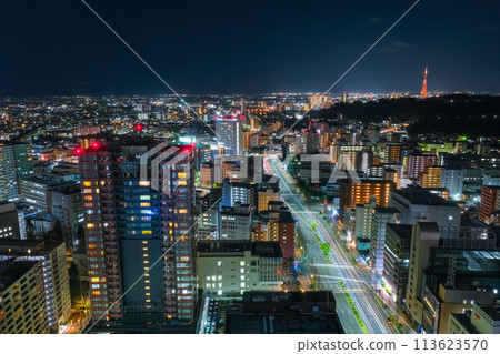 Night view from the SS30 observation lobby in Sendai, Miyagi Prefecture 113623570