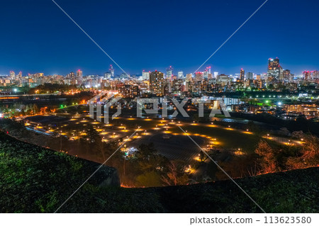 宮城縣仙台市 從仙台城遺址看到的仙台市夜景 113623580