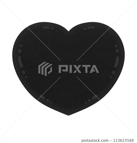Shiny Black Heart Cartoon illustration Cute Heart Cartoon illustration Kawaii Heart Cartoon 113623588