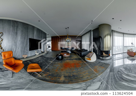 360 degrees photography of modern apartment 113624504