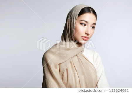 beautiful asian young woman. beauty girl in hijab 113624951
