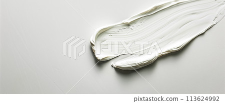 Close up cosmetic texture. A skin care product. White background. Copy space 113624992