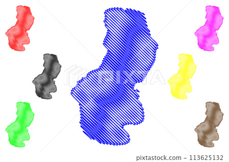 Lake Hawassa or Awasa (Africa, Federal Democratic Republic of Ethiopia) map vector illustration, scribble sketch map 113625132