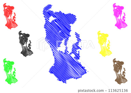Lake Chew Bahir (Africa, Federal Democratic Republic of Ethiopia) map vector illustration, scribble sketch Lake Istifanos, Stefanie, Basso Naebor or Chuwaha map 113625136