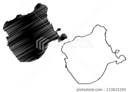 Lake Uvs (Russia, Russian Federation, Mongolia) map vector illustration, scribble sketch Ozero Ubsu-Nur map 113625293
