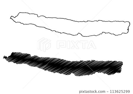 Lake Walen (Swiss Confederation, Switzerland) map vector illustration, scribble sketch Walensee or Walenstadt map 113625299