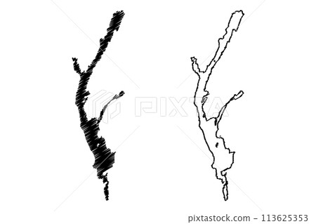 Lake Memphremagog (Canada, United States, North America, us) map vector illustration, scribble sketch Lac Memphremagog map Lake Memphremagog (Canada, United States, North America, us) map vector illustration, scribble sketch Lac Memphremagog map 113625353