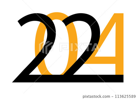 Vector drawing. Numbers of the new year 2024 Vector drawing. Numbers of the new year 2024 113625589