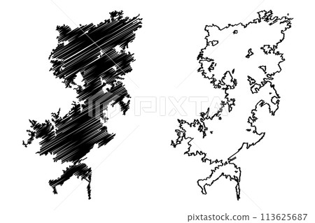 Lake Guri Dam (South America, Bolivarian Republic of Venezuela) map vector illustration, scribble sketch map Lake Guri Dam (South America, Bolivarian Republic of Venezuela) map vector illustration, scribble sketch map 113625687