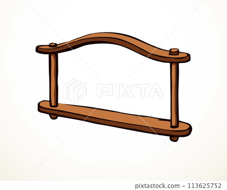 Vector drawing. Old wooden yoke 113625752