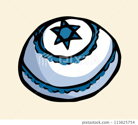 Vector drawing. Jewish clothing yarmulke 113625754
