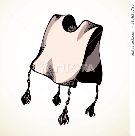 Vector drawing. Jewish clothing tzitzit 113625759