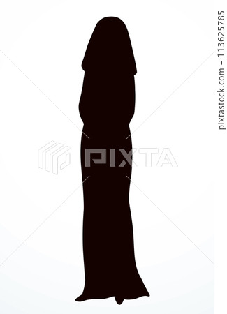Vector drawing. Egyptian young woman 113625785
