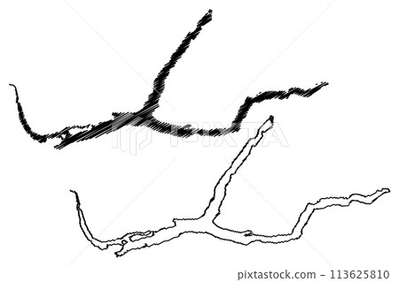 Lake Quesnel (Canada, North America) map vector illustration, scribble sketch map Lake Quesnel (Canada, North America) map vector illustration, scribble sketch map 113625810