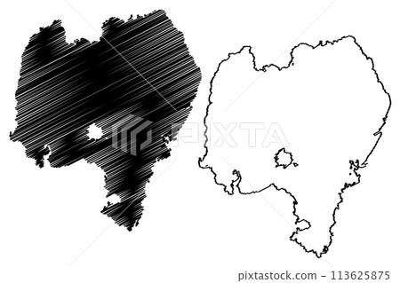 Lake Tana (Africa, Ethiopia) map vector illustration, scribble sketch Tsana map Lake Tana (Africa, Ethiopia) map vector illustration, scribble sketch Tsana map 113625875