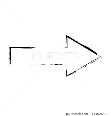 Arrow symbol icon, grunge texture vector element direction symbol illustration for graphic design 113626388