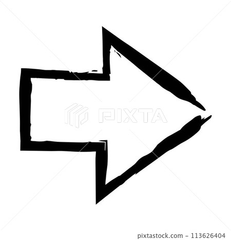 Arrow symbol icon, grunge texture vector element direction symbol illustration for graphic design 113626404