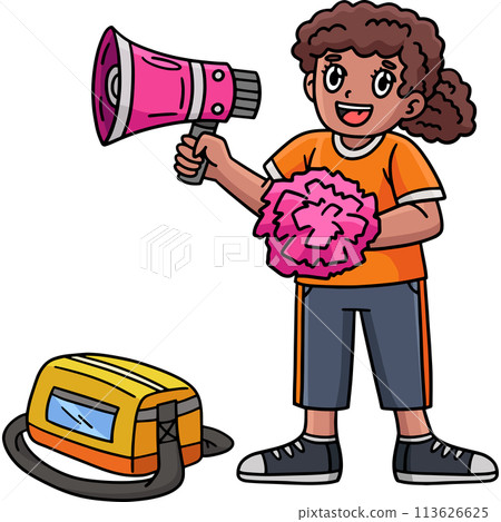 Cheerleader Female Choreographer Megaphone Clipart 113626625