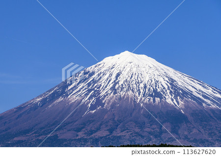 從靜岡縣富士宮市眺望富士山的壯麗景色 從靜岡縣富士宮市眺望富士山的壯麗景色 113627620
