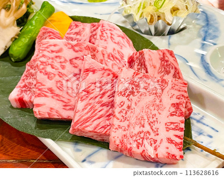 Yakiniku of high-quality Japanese beef and Hida beef 113628616