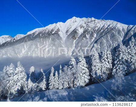 從新穗高纜車西穗高出口眺望北阿爾卑斯山的壯麗景色 從新穗高纜車西穗高出口眺望北阿爾卑斯山的壯麗景色 113628617