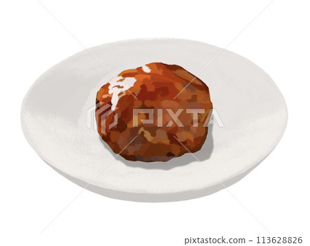 Meatball (1 piece) with plate 113628826